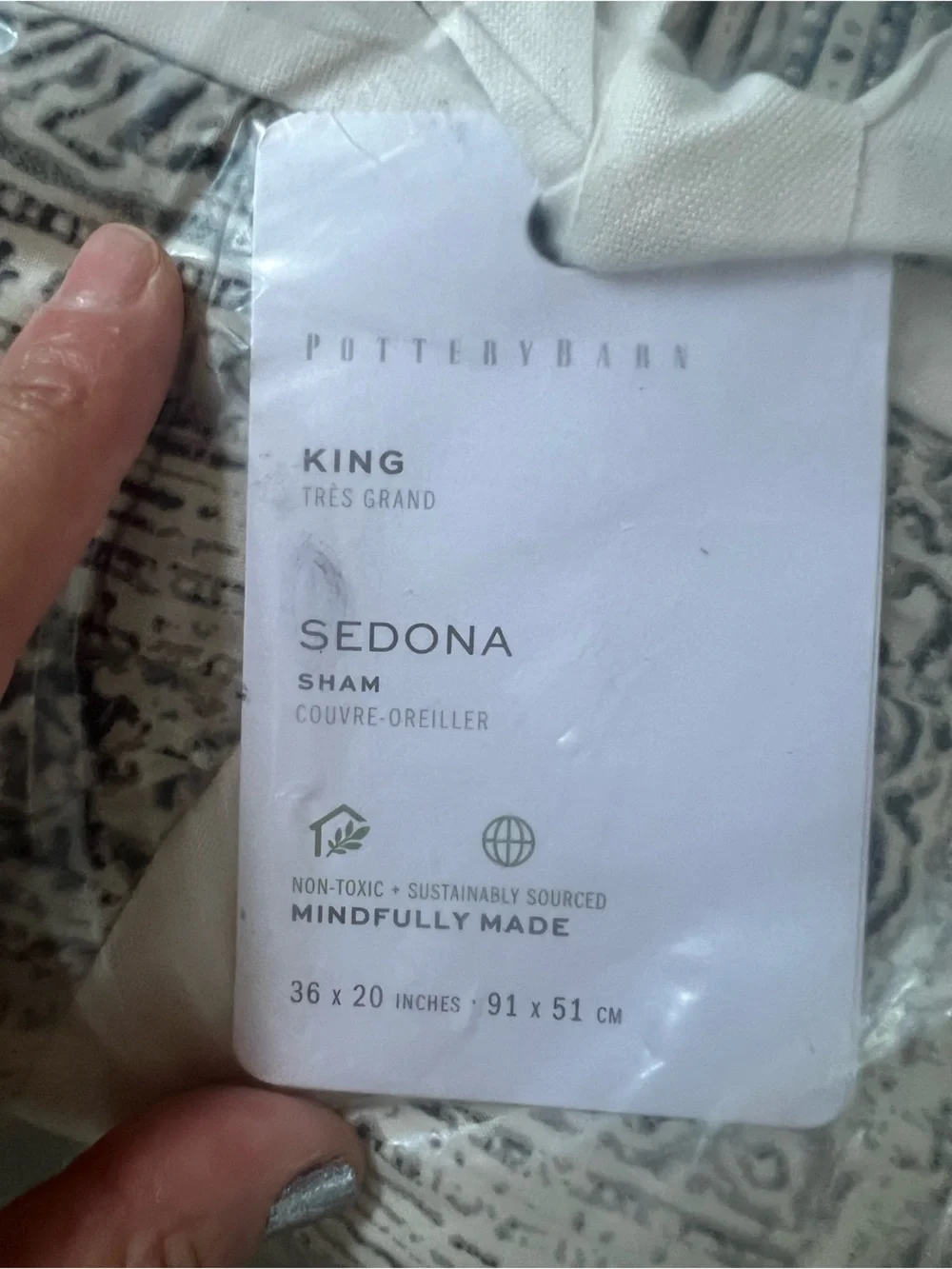 Pottery Barn Black and Cream Sedona Quilt and Shams